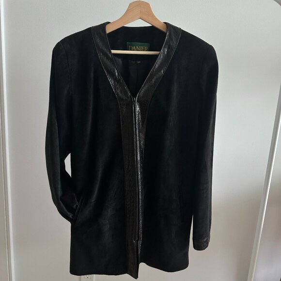 Vintage Danier Black Suede Jacket - Picture 2 of 4